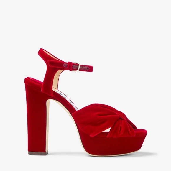 New‼️ Jimmy Choo Heloise 120 Red Velvet Platform Heels

Sale Price $950 - Picture 6 of 16